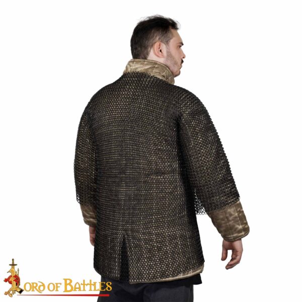 Round Ring Chainmail Medieval Half Sleeves Shirt Haubergeon, Butted, ID 10 mm, Mild Steel - Image 11
