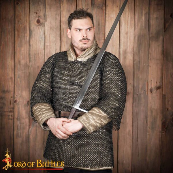 Round Ring Chainmail Medieval Half Sleeves Shirt Haubergeon, Butted, ID 10 mm, Mild Steel - Image 12
