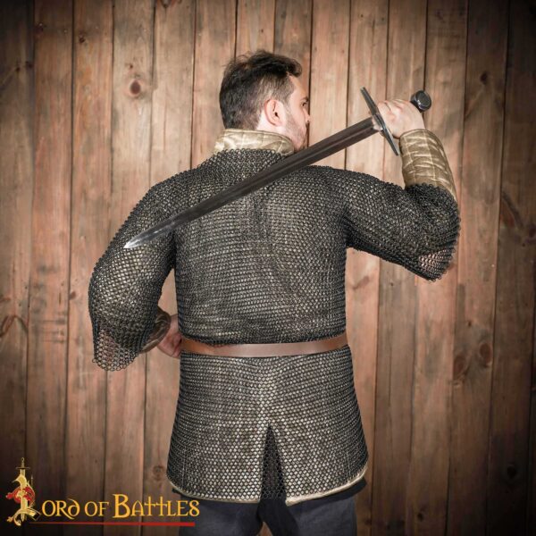 Round Ring Chainmail Medieval Half Sleeves Shirt Haubergeon, Butted, ID 10 mm, Mild Steel - Image 9
