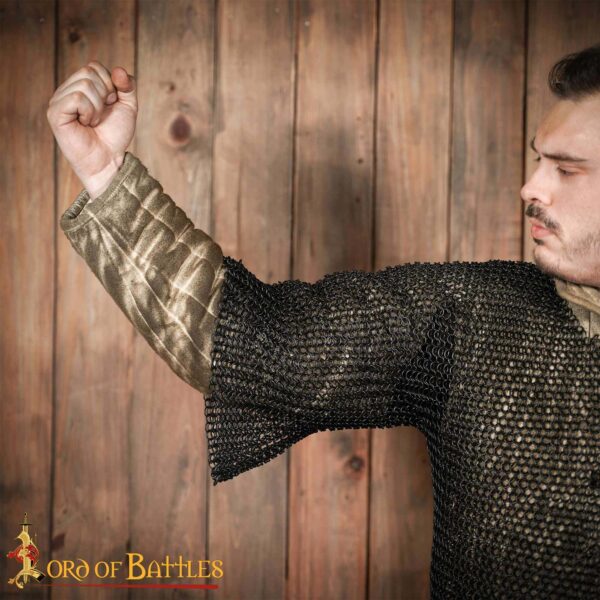 Round Ring Chainmail Medieval Half Sleeves Shirt Haubergeon, Butted, ID 10 mm, Mild Steel - Image 13