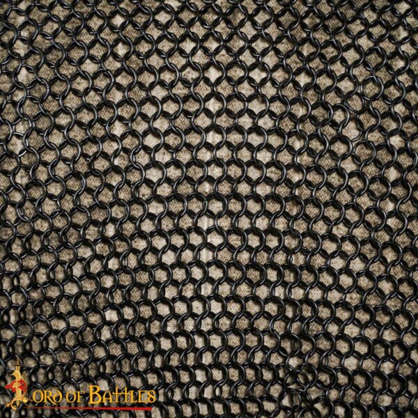 Round Ring Chainmail Medieval Half Sleeves Shirt Haubergeon, Butted, ID 10 mm, Mild Steel - Image 14