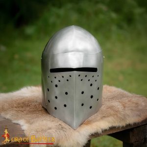14th Century Knight Bascinet Helmet With Padded Protection