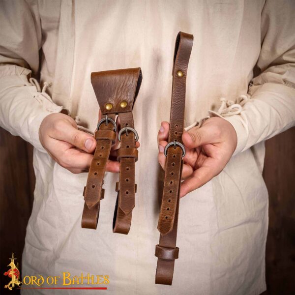 Medieval Sword Hanging Leather Belts Set of Three - Image 2