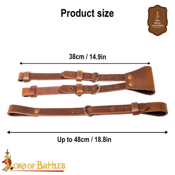 Medieval Sword Hanging Leather Belts Set of Three - Image 3