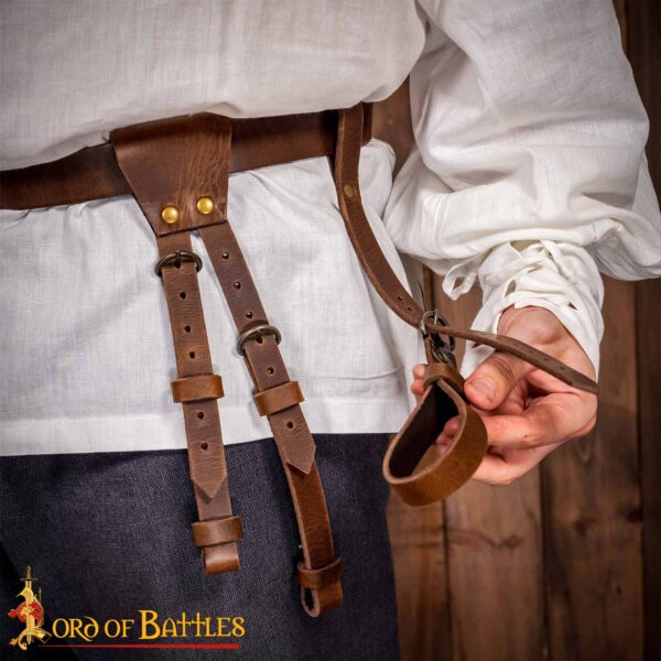 Medieval Sword Hanging Leather Belts Set of Three - Image 5