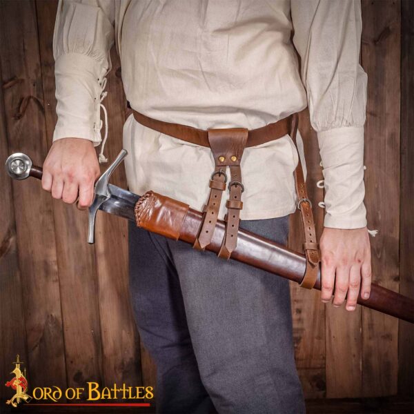 Medieval Sword Hanging Leather Belts Set of Three - Image 6