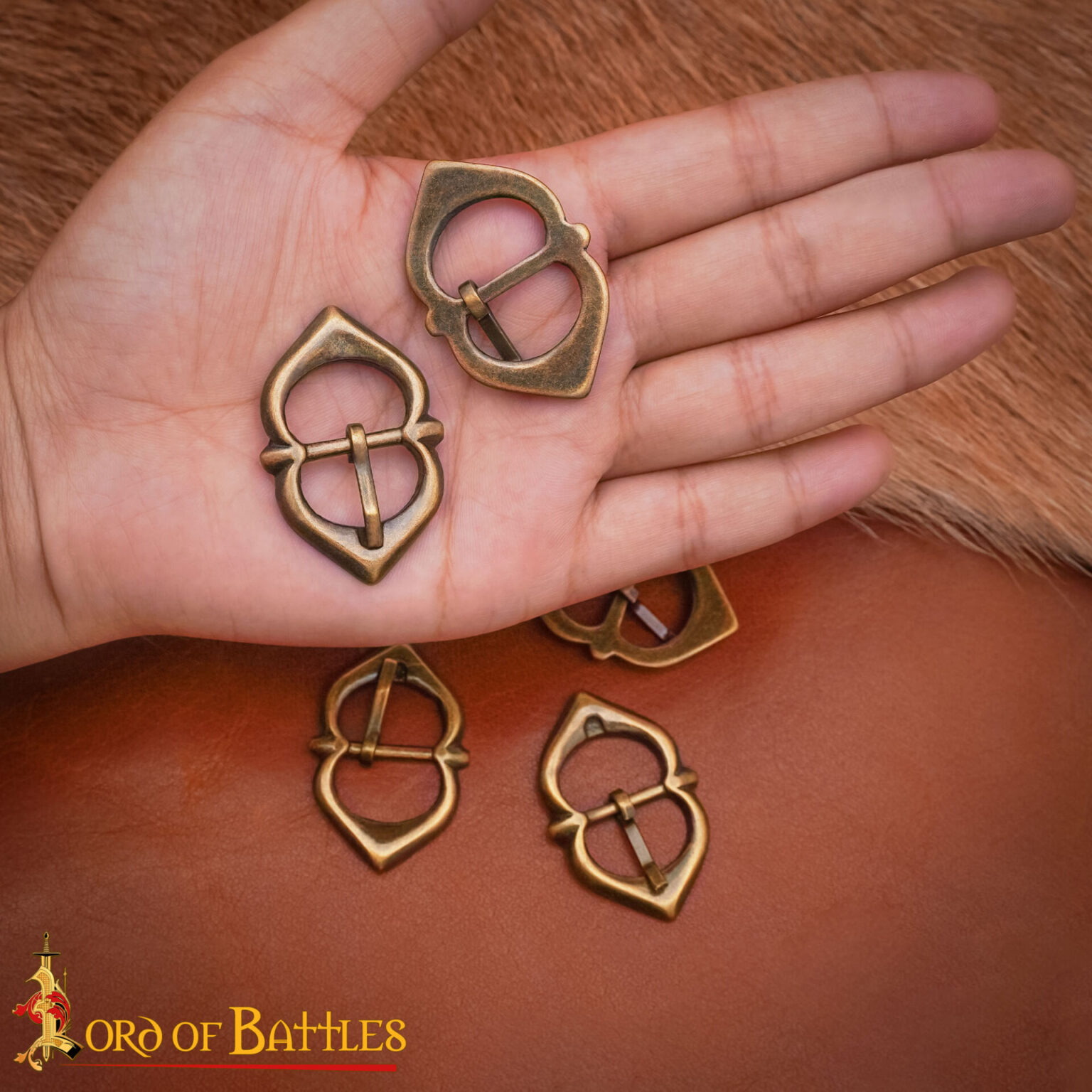 14th Century Medieval Antique Brass Buckles 8901A 5pcs