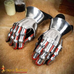14th Century Medieval Hourglass Gauntlets – 16 Gauge Steel Articulated Knight’s Gloves, Authentic Gothic Armour Hand Protection