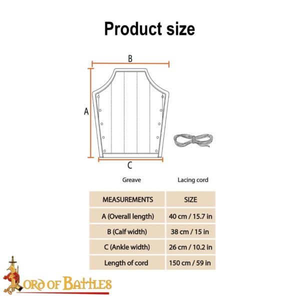 Medieval Padded Greaves Handmade from Sturdy Canvas Cotton - Image 3