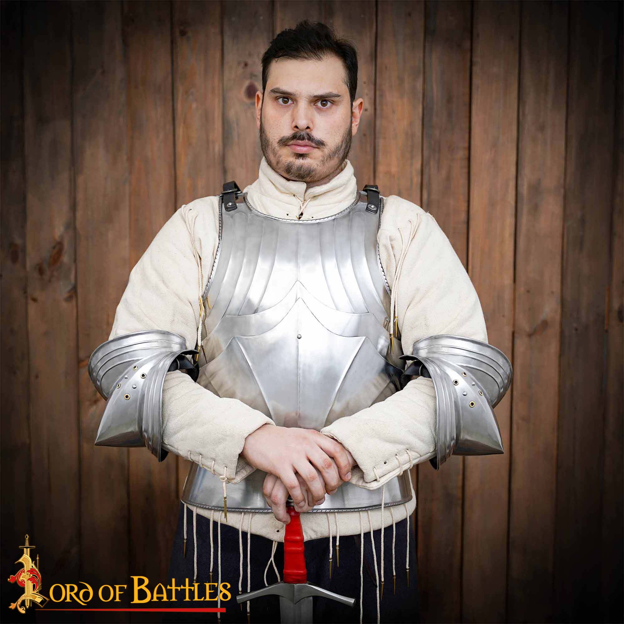 15th Century Gothic Steel Pauldrons Medieval Shoulder Armor Plates-9351P 4