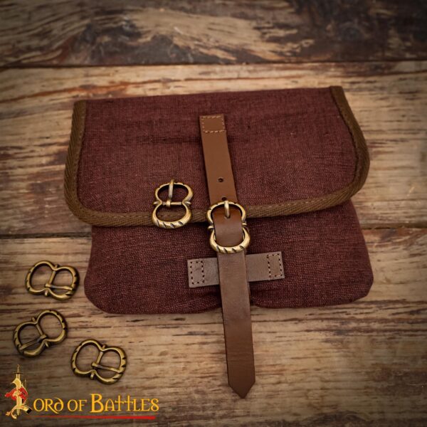 Medieval Brass Round Small Buckle Set of 5 - Image 9