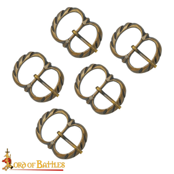 Medieval Brass Round Small Buckle Set of 5 - Image 11