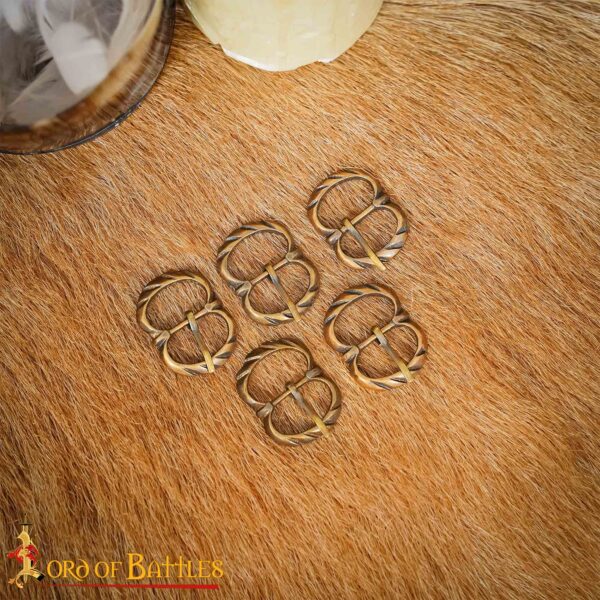 Medieval Brass Round Small Buckle Set of 5 - Image 12