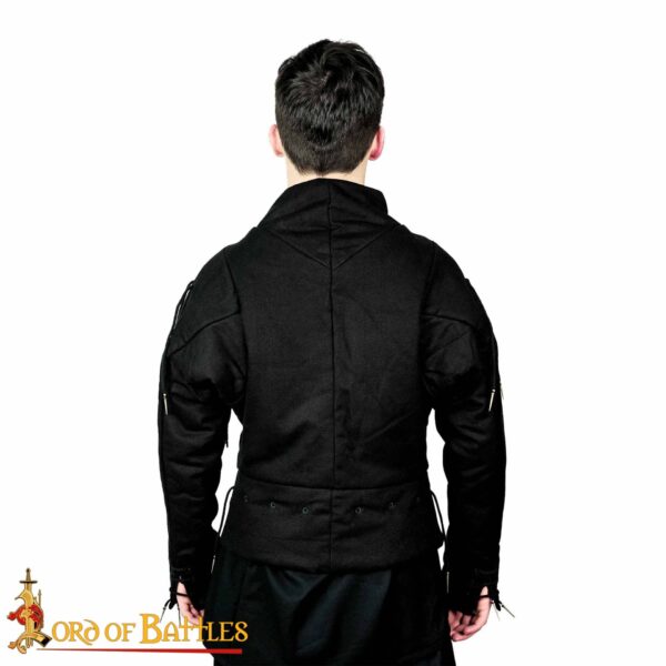 15th Century Black Arming Doublet Canvas Cotton - Image 5