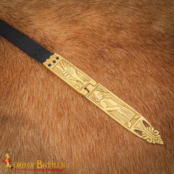 Ornate Roman Pure Solid Brass Belt End Chape - Image 2