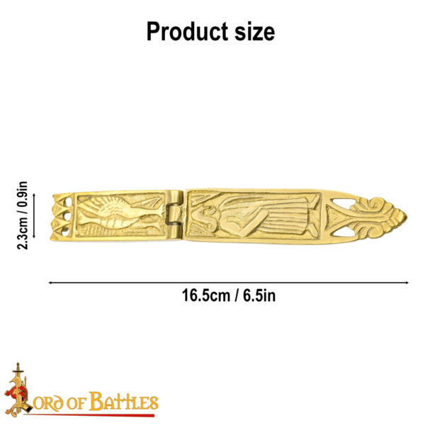 Ornate Roman Pure Solid Brass Belt End Chape - Image 3