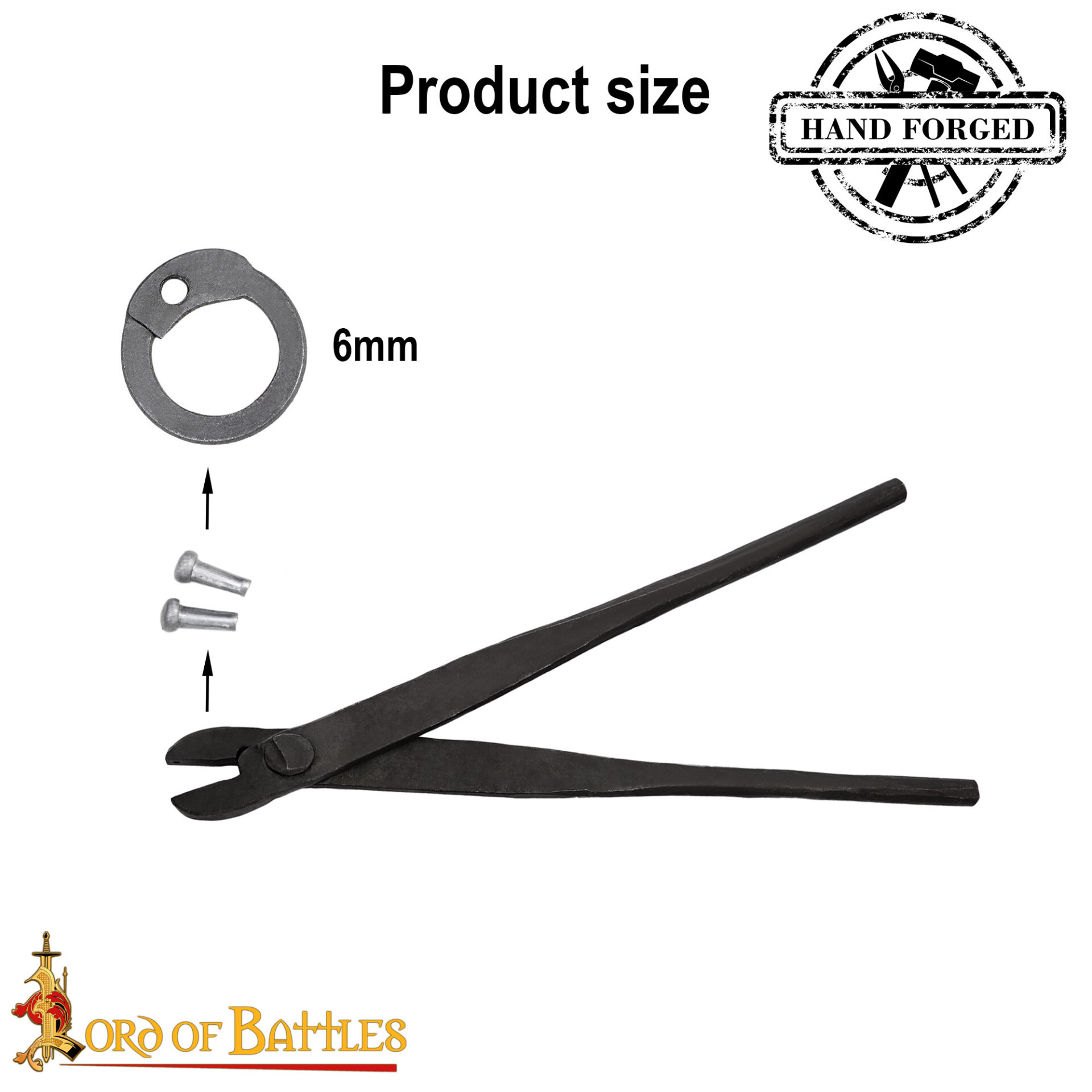 15th Century Medieval Hand-Forged Iron Chainmail Rivet Pliers Tool-791N 2