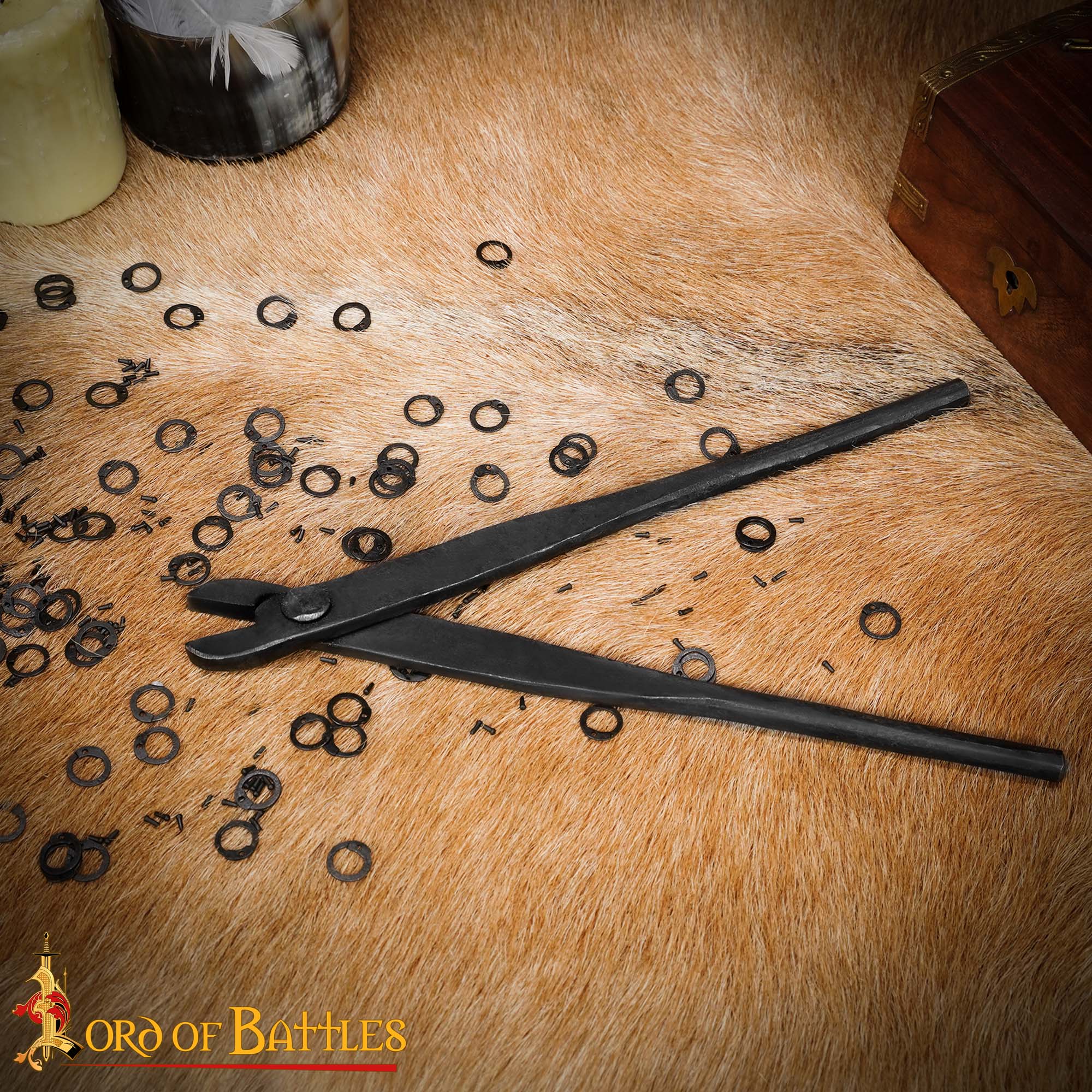 15th Century Medieval Hand-Forged Iron Chainmail Rivet Pliers Tool-791N