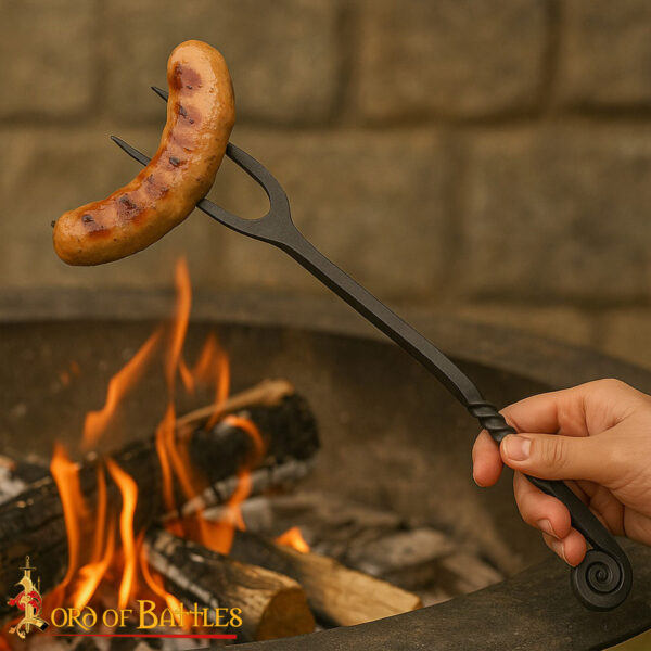Viking Pot Fork Hand Forged Iron Camping Accessory - Image 2
