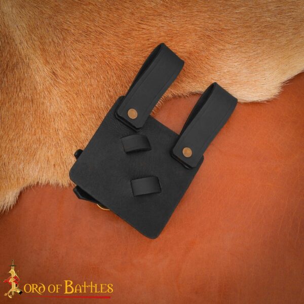 Medieval Authentic Leather Sword and Axe Frog - Image 6