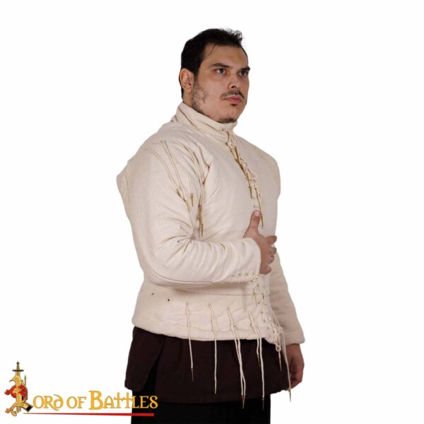 15th Century Ecru Arming Doublet Canvas Cotton - Image 5