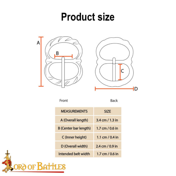Medieval Brass Round Small Buckle Set of 5 - Image 3