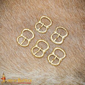 Medieval Brass Round Small Buckle Set of 5