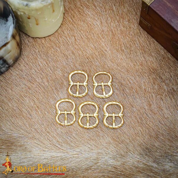 Medieval Brass Round Small Buckle Set of 5 - Image 5