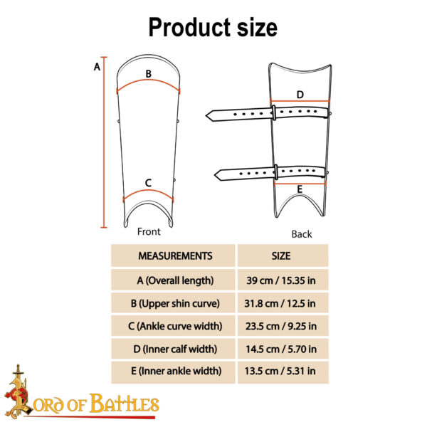 15th Century Medieval Steel Greaves Leg Armor for Reenactment 9506 2