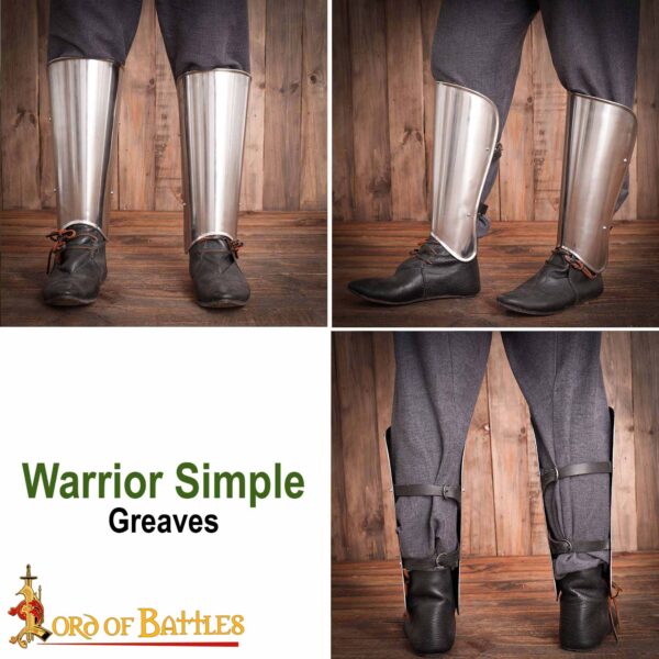 15th Century Medieval Steel Greaves Leg Armor for Reenactment 9506 6