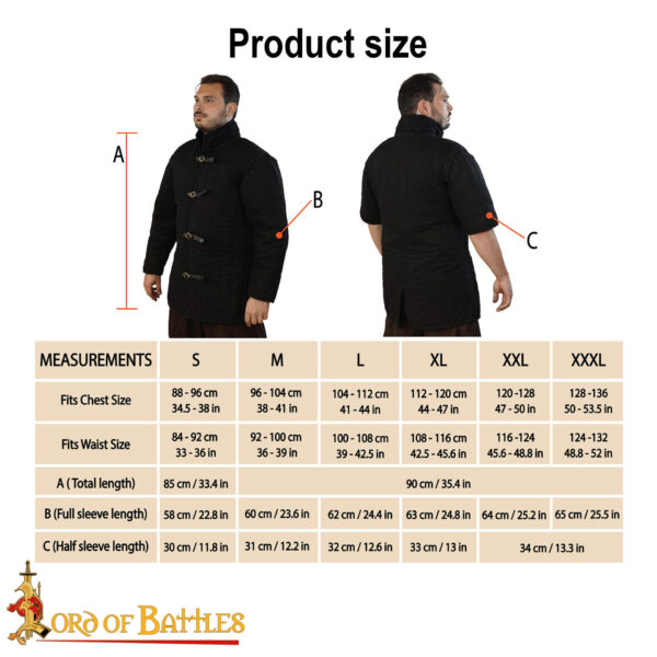 Medieval Padded Gambeson (Type 1) with front Buckles - Perfect for LARP, Medieval Events, and Renfairs - Image 3