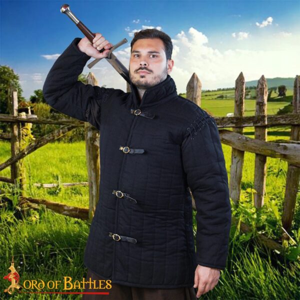 Medieval Padded Gambeson (Type 1) with front Buckles - Perfect for LARP, Medieval Events, and Renfairs