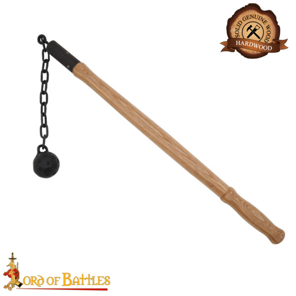 15th Century Solid Hardwood Medieval Flail with Chain and Spiked Ball 25327 Ash 3