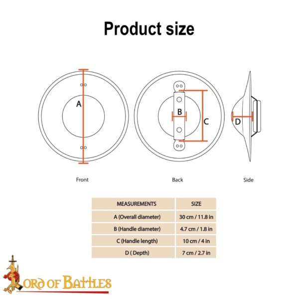 Hand Forged Buckler Shield - Image 3