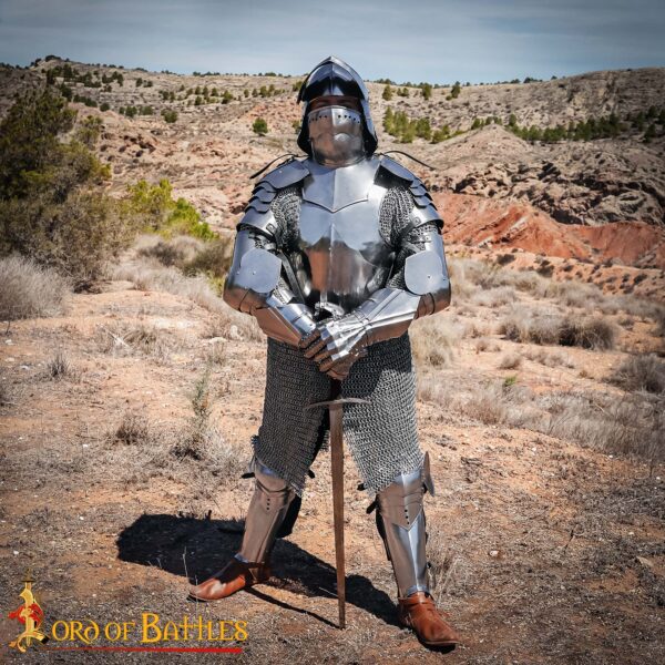 15th century Gothic Knight Leg Armor - Image 5
