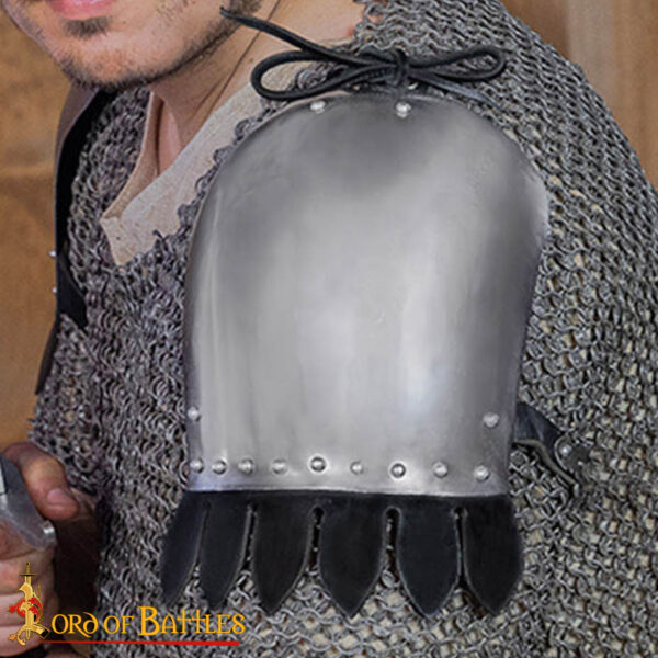 Medieval Spaulders with elegant Leather edges - Image 2