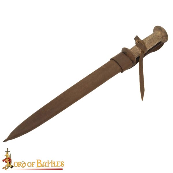 Medieval Rondell Dagger With Genuine Leather Scabbard - Image 5