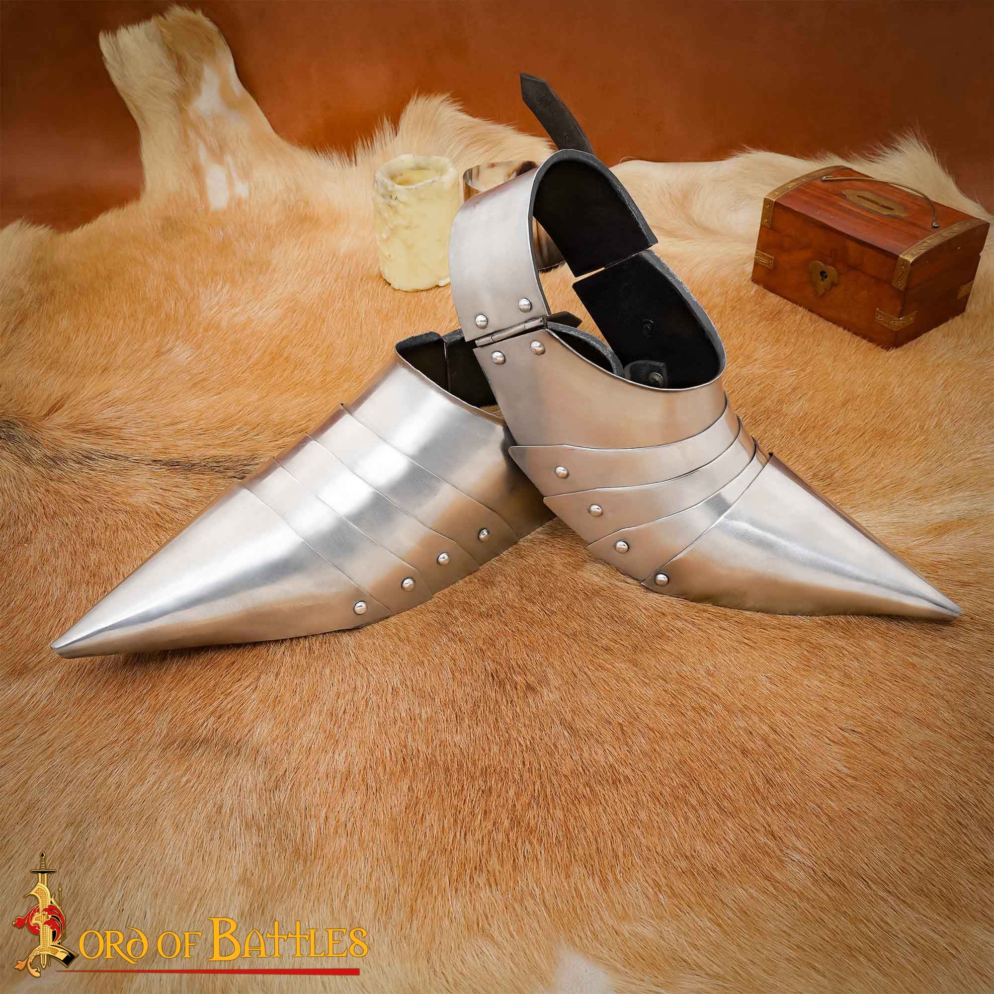 14th Century Knight Sabatons: Unmatched Foot Armour