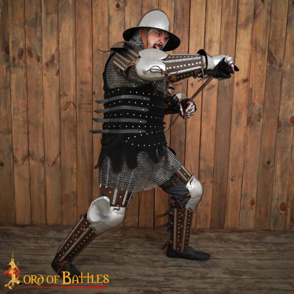 Late Medieval Splint Arm Harness / Brigandine Arm Armour - Image 5