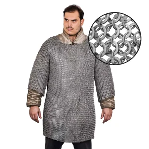 Aluminium Mail Half Sleeves 10mm Dome Riveted Rings Alt Flat Solids