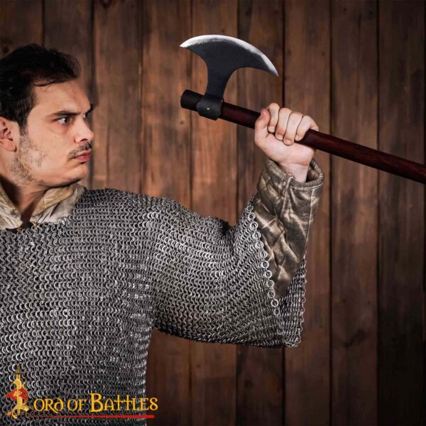 Round Ring Chainmail Medieval Half Sleeves Shirt Haubergeon, Riveted and Alternating, ID 10 mm, Aluminium - Image 7