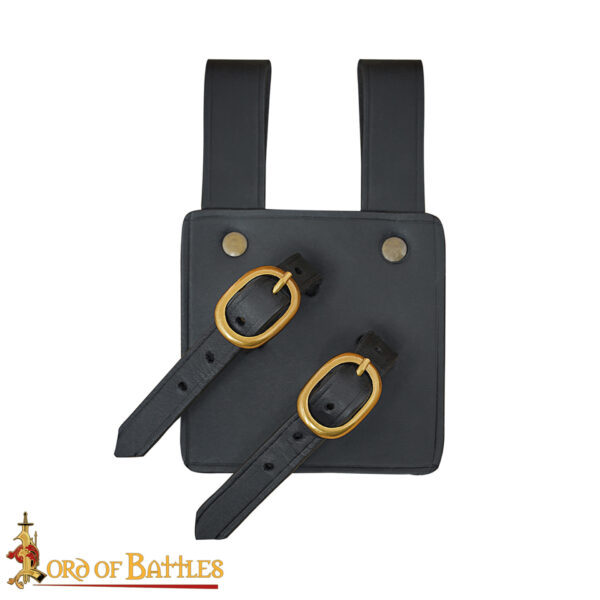 Cross-Draw Leather Sword Frog with Brass Buckles – Adjustable Holder for Medieval Blades - Image 12