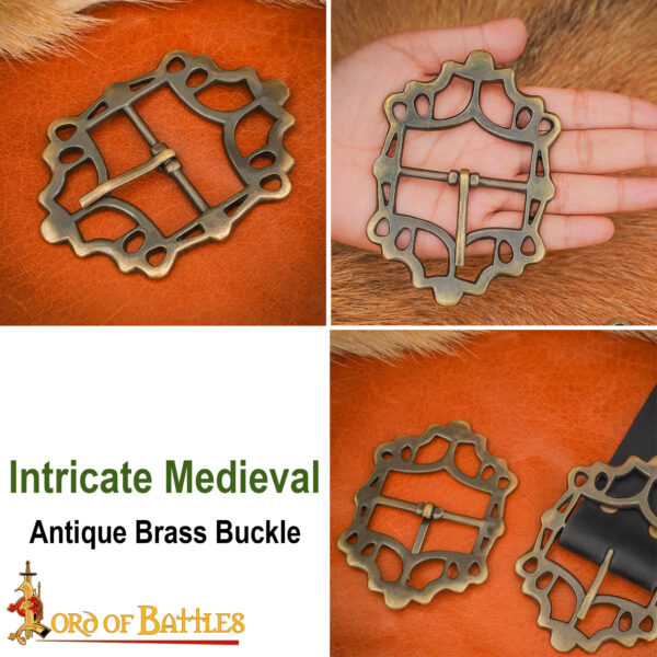 Antique Brass Large Pirate Belt Buckle - Image 8