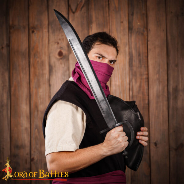 Wooden Caribbean Pirate Cutlass Sword Prop Black - Image 2