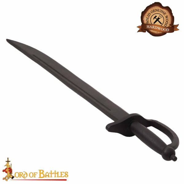 Wooden Caribbean Pirate Cutlass Sword Prop Black - Image 4