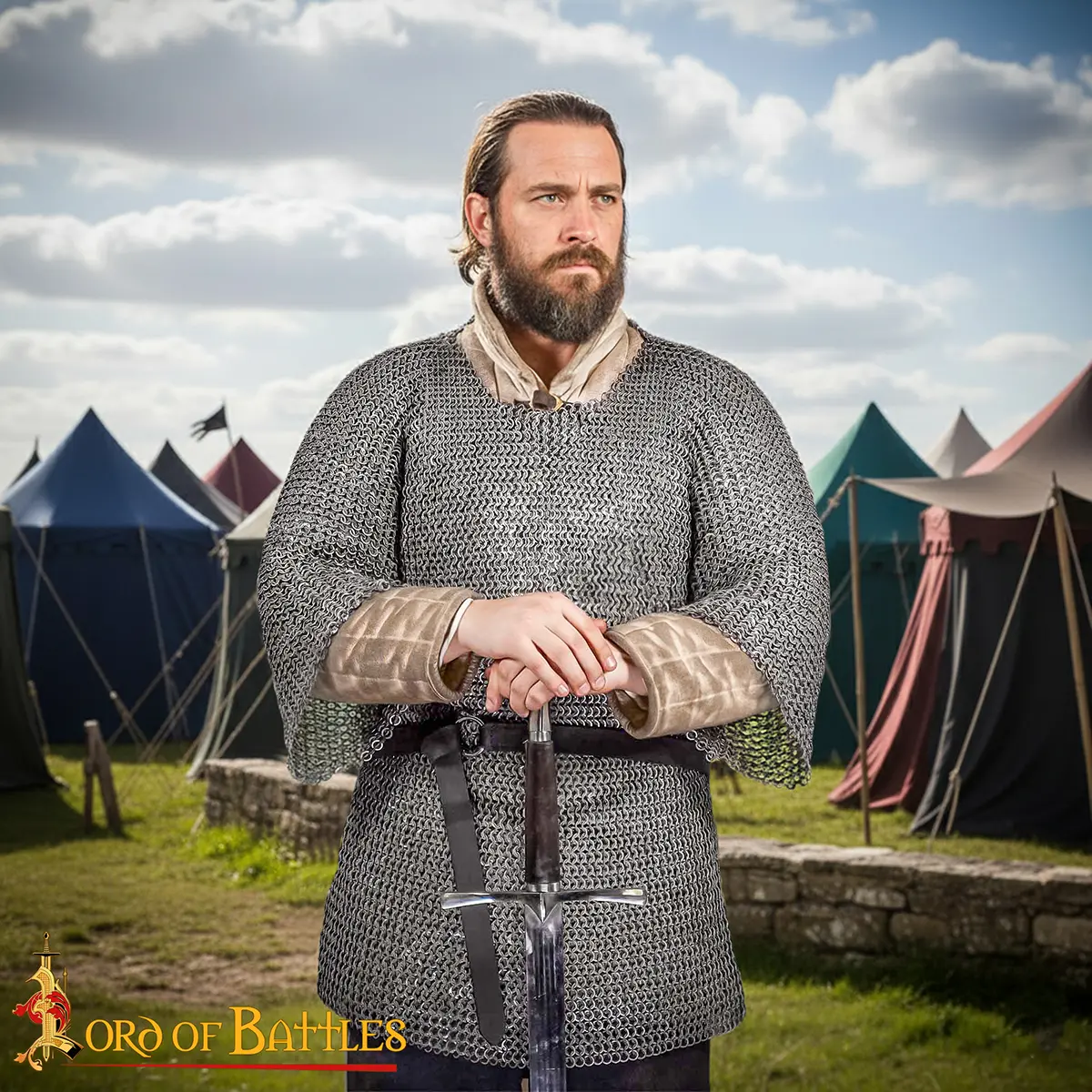 Medieval Chainmail 9mm Flat Rings Dome Riveted Alternating Solid Rings Haubergeon 17 Gauge Medieval Chainmail 9mm Flat Rings Dome Riveted Alternating Solid Rings Haubergeon 17 Gauge - Image 7