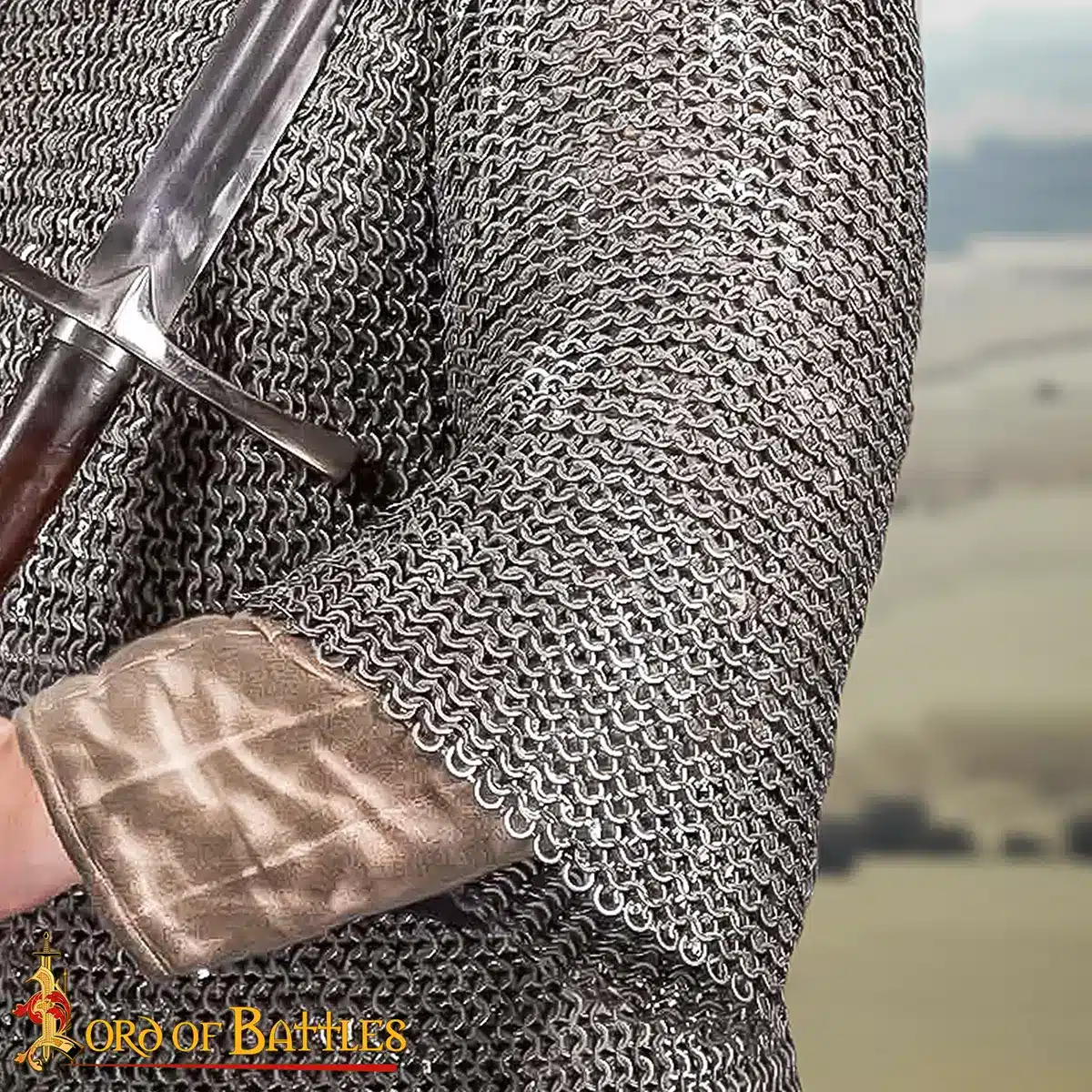 Medieval Chainmail 9mm Flat Rings Dome Riveted Alternating Solid Rings Haubergeon 17 Gauge Medieval Chainmail 9mm Flat Rings Dome Riveted Alternating Solid Rings Haubergeon 17 Gauge - Image 2