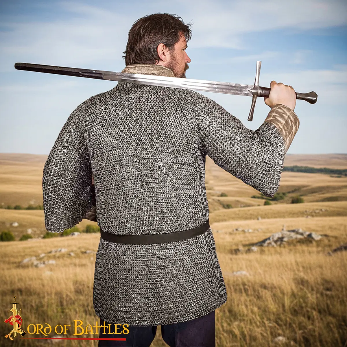 Medieval Chainmail 9mm Flat Rings Dome Riveted Alternating Solid Rings Haubergeon 17 Gauge Medieval Chainmail 9mm Flat Rings Dome Riveted Alternating Solid Rings Haubergeon 17 Gauge - Image 5