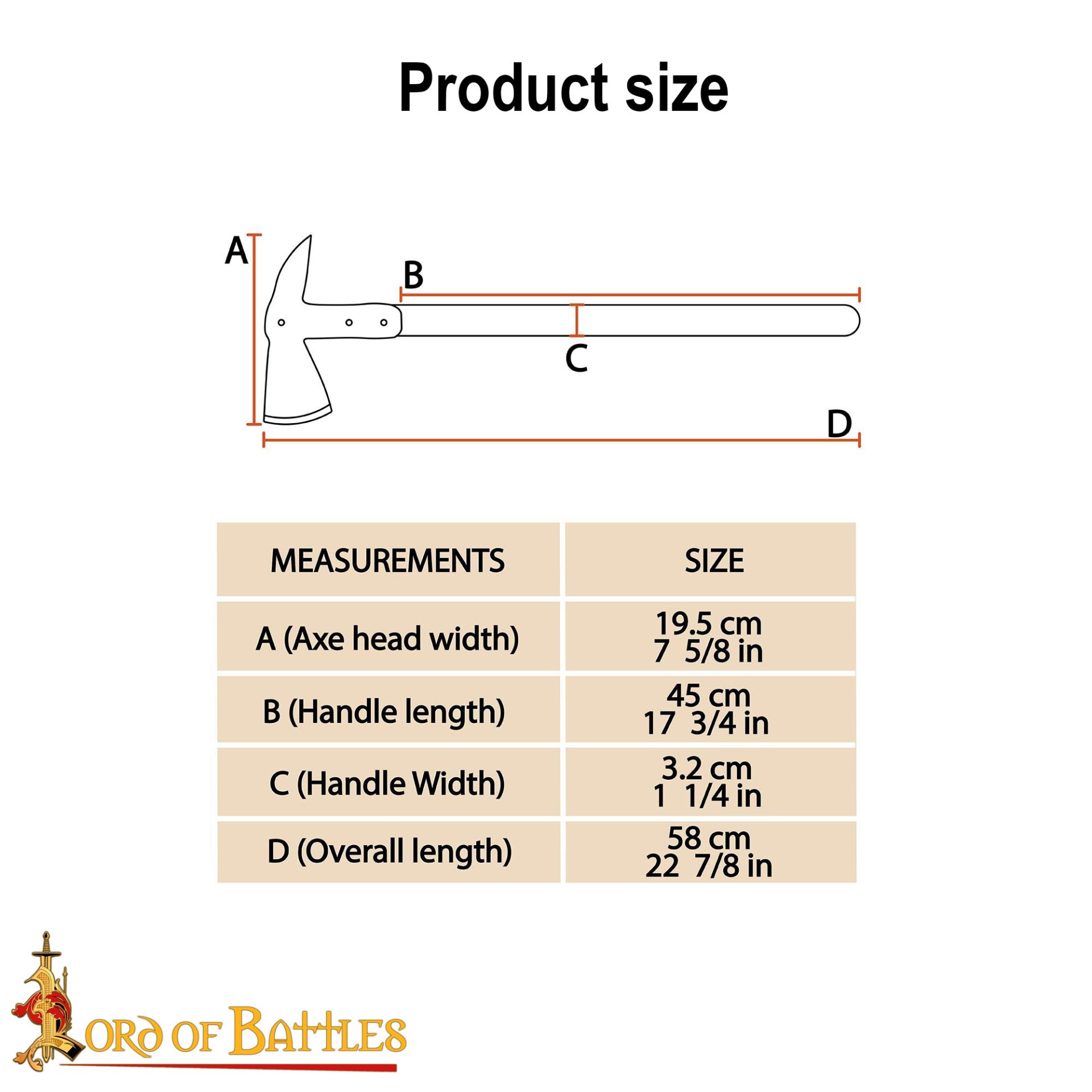 17th Century Tomahawk Axe with Hardwood Handle – Historical Reproduction-25574 2