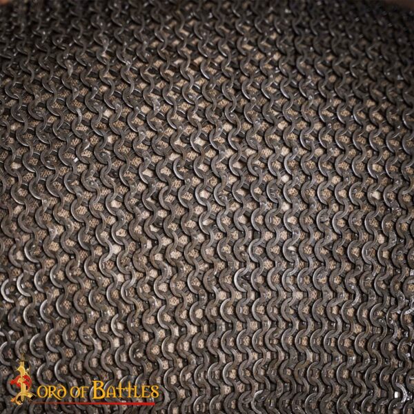Flat Ring Chainmail Medieval Half Sleeves Shirt Haubergeon, Wedge Riveted, 9 mm 17 gauge, Mild Steel - Image 7